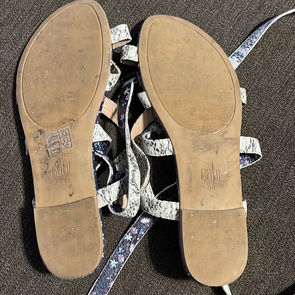 Cabi Athena Python Snakeskin Leather Sandals 9m L… - image 2